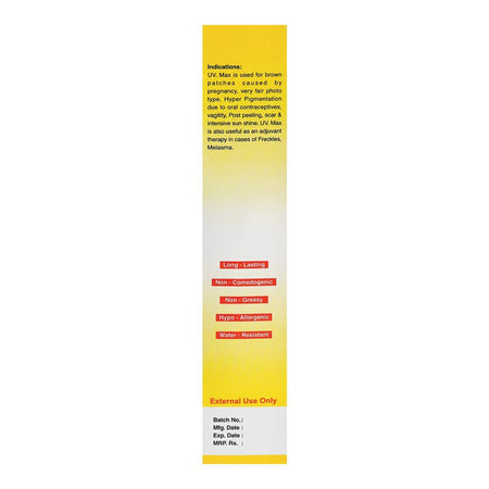 UV.Max Water-Based Sunscreen Cream, Broad Spectrum, Waterproof, SPF 60, 30g - Image 2