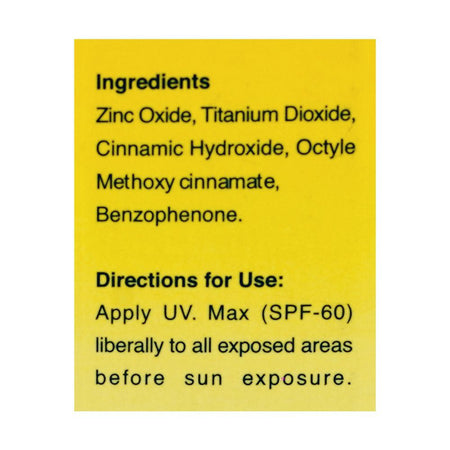 UV.Max Water-Based Sunscreen Cream, Broad Spectrum, Waterproof, SPF 60, 30g - Image 4