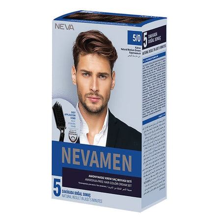 Neva Men Hair Color, 80ml, Natural Medium Brown - Image 2