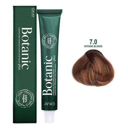 Neva Botanic Plus Ammonia Free Permanent Hair Color Cream, 60ml, 7.0 Intense Blonde - Main Image
