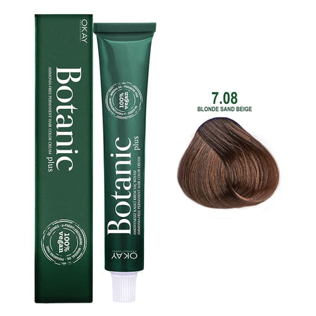 Neva Botanic Plus Ammonia Free Permanent Hair Color Cream, 60ml, 7.08 Blonde Sand Beige - Main Image