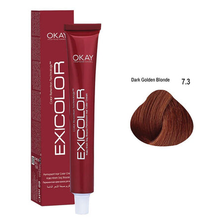 Neva Exicolor Permanent Hair Color Cream, 60ml, 7.3 Dark Golden Blonde - Main Image