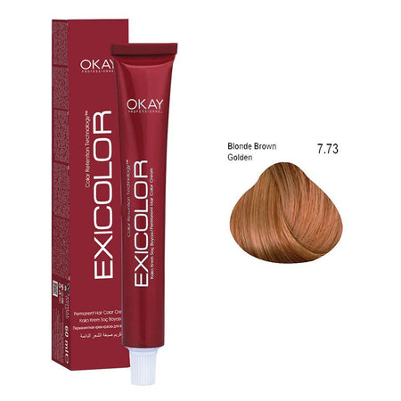 Neva Exicolor Permanent Hair Color Cream, 60ml, 7.73 Blonde Brown Golden - Main Image