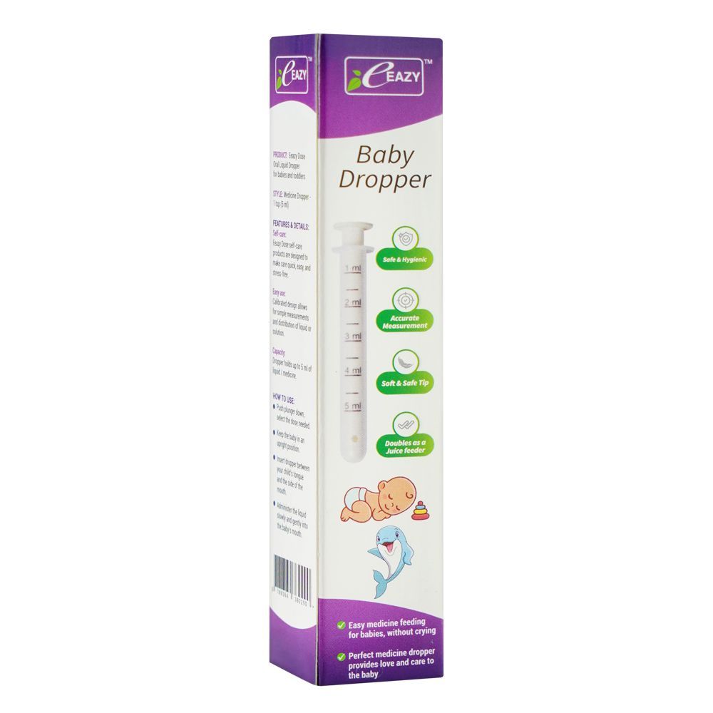 Eeazy Kids Oral Liquid Medicine Dropper, For Baby & Toddler, 5ml Capacity - Main Image