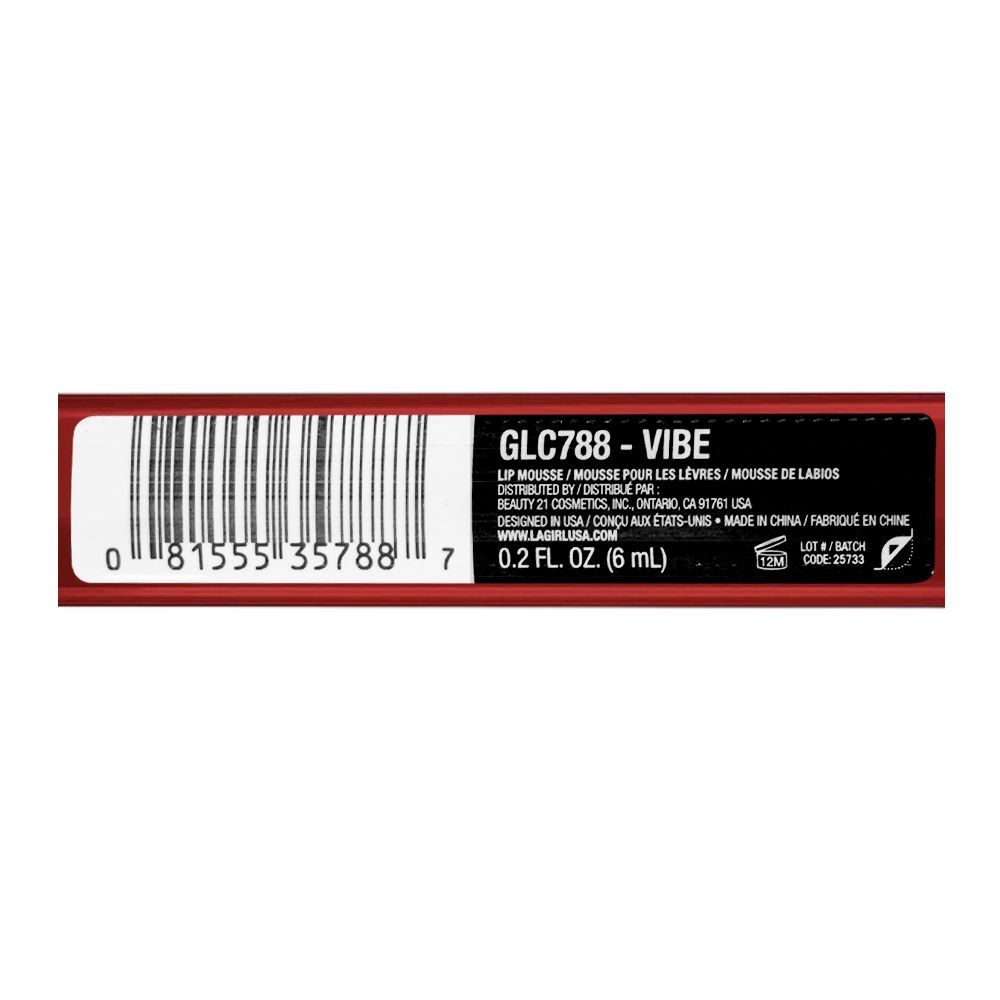 L.A. Girl Lip Mousse Velvet Lip Color Liquid Lipstick, GLC788 Vibe - Image 4