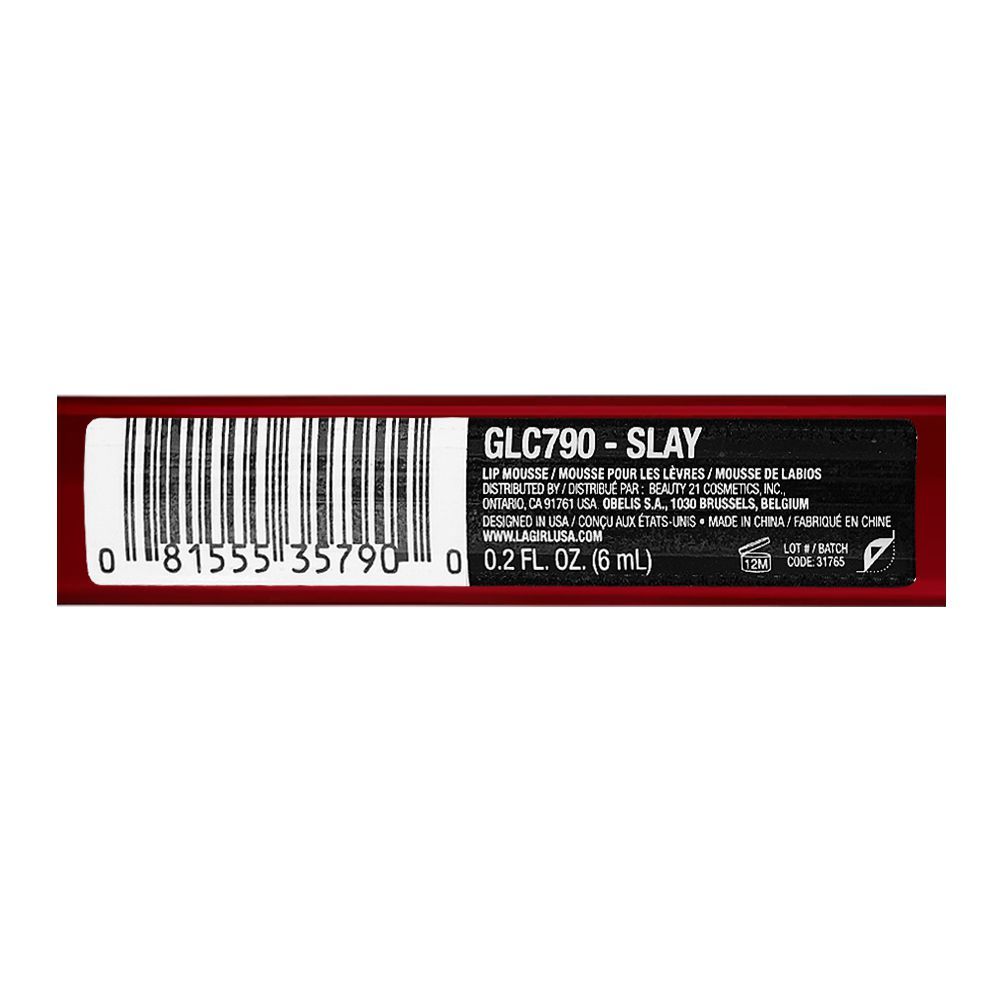 L.A. Girl Lip Mousse Velvet Lip Color Liquid Lipstick, GLC790 Slay - Image 4