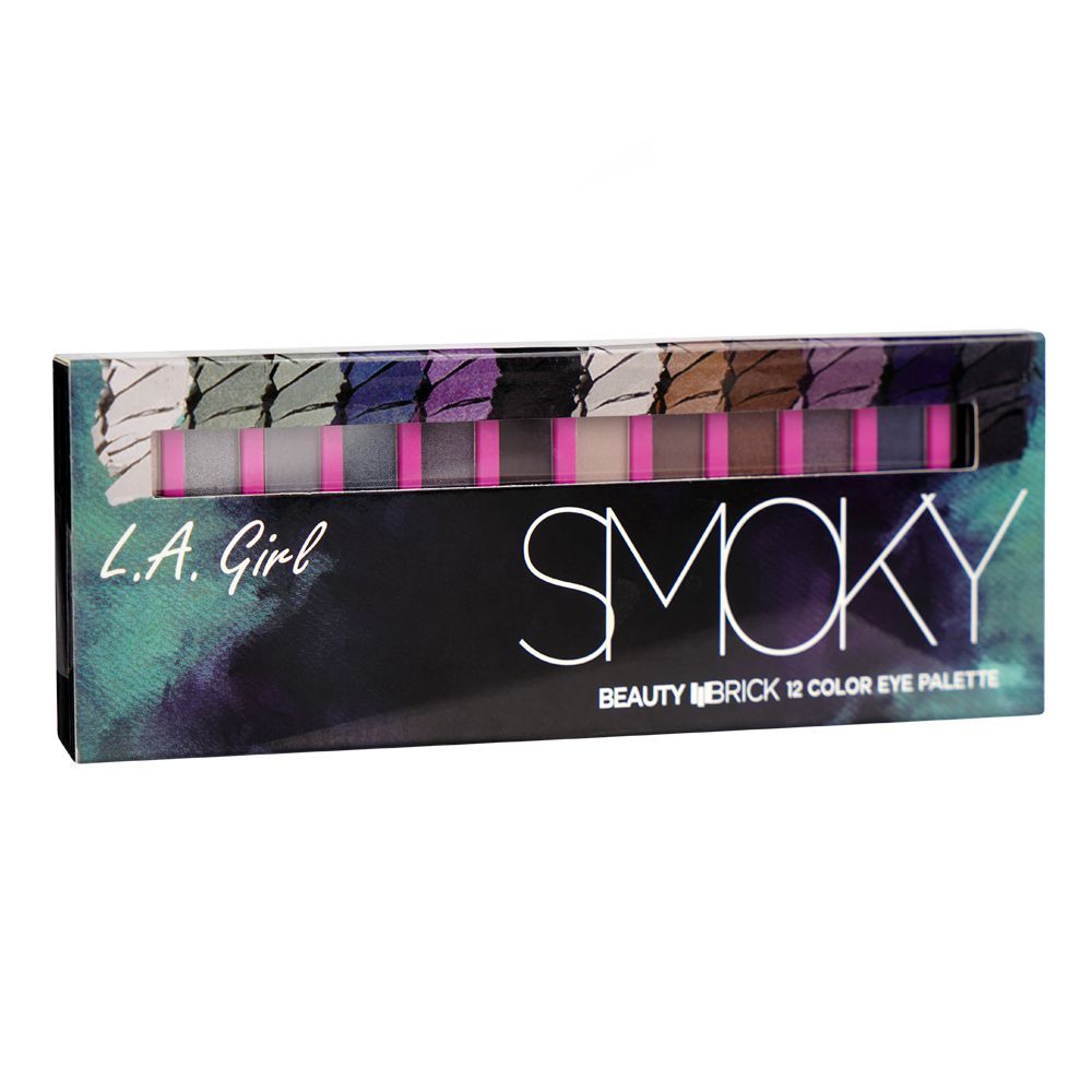 L.A. Girl Beauty Brick Eyeshadow Palette, 12 Shades, GES332 Smoky - Image 2