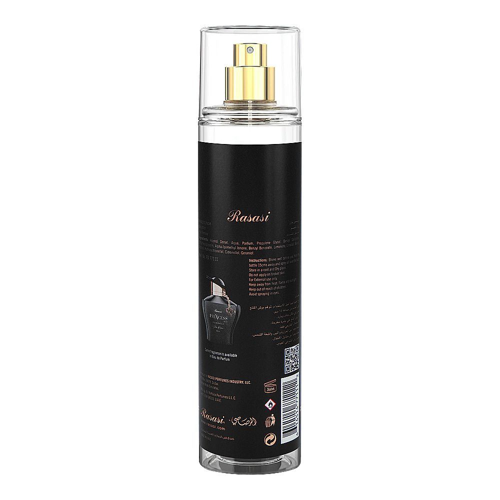 Rasasi Princess Noir Body Mist, For Women, 250ml - Image 2