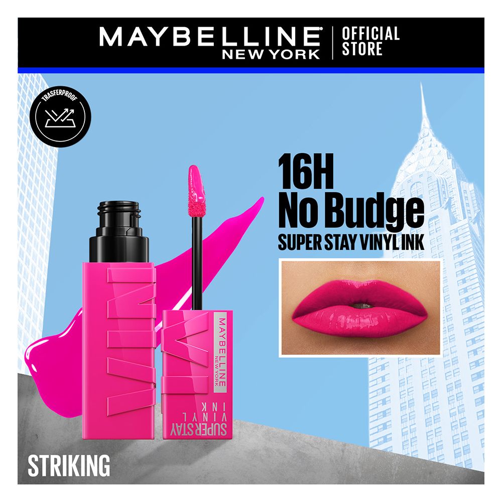 Maybelline New York Superstay Vinyl Ink Longwear No-Budge Liquid Lipstick, 150 Striking - Main Image