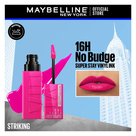 Maybelline New York Superstay Vinyl Ink Longwear No-Budge Liquid Lipstick, 150 Striking - Main Image