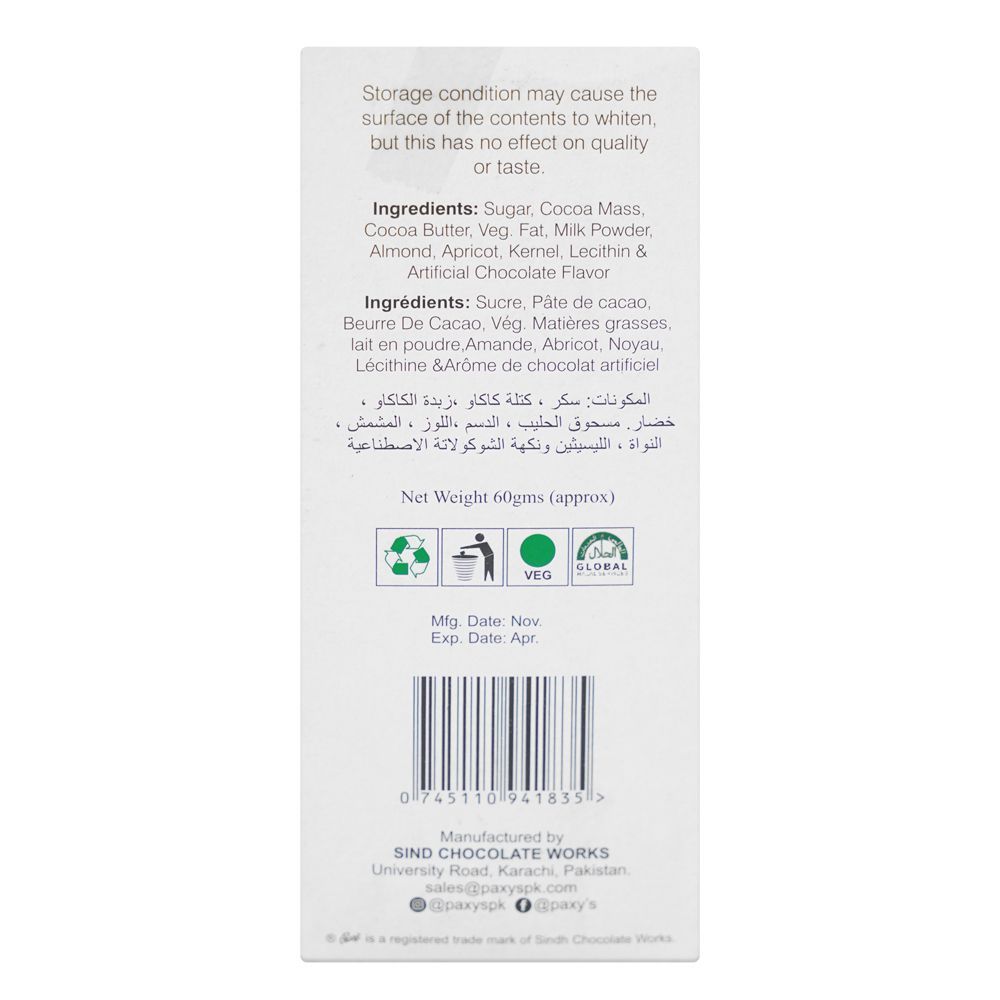 Paxy's Nut Chocolate Bar, 60g - Image 2