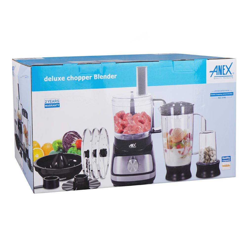 Anex Deluxe Chopper & Blender, 600W, Black, AG-3146 - Image 2