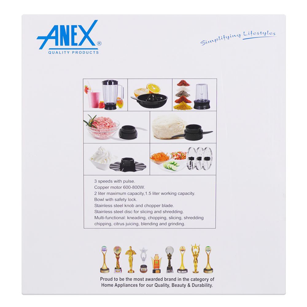Anex Deluxe Chopper & Blender, 600W, Black, AG-3146 - Image 4