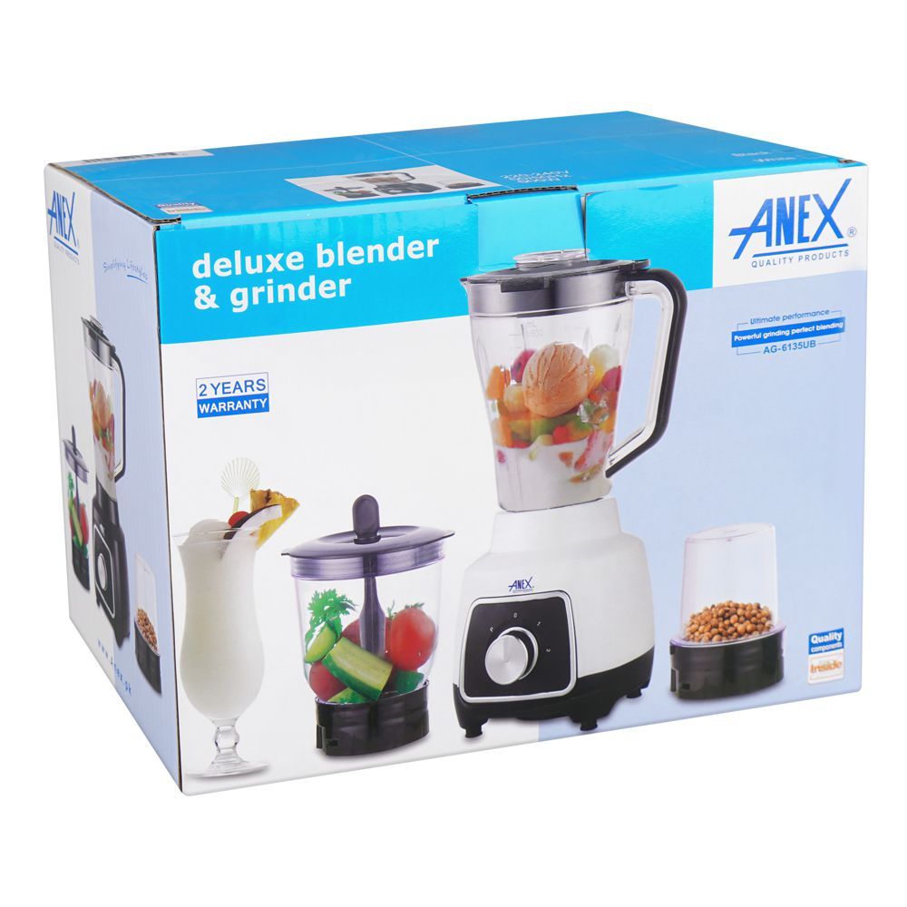 Anex Deluxe Blender & Grinder, 1500ml Jar, Black, AG-6135UB - Image 2