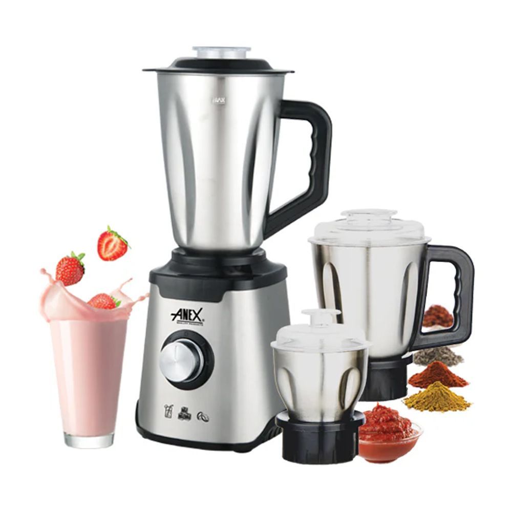 Anex Deluxe Stainless Steel Blender & Grinder, 600W, 1500ml Jar, AG-6133SS - Main Image