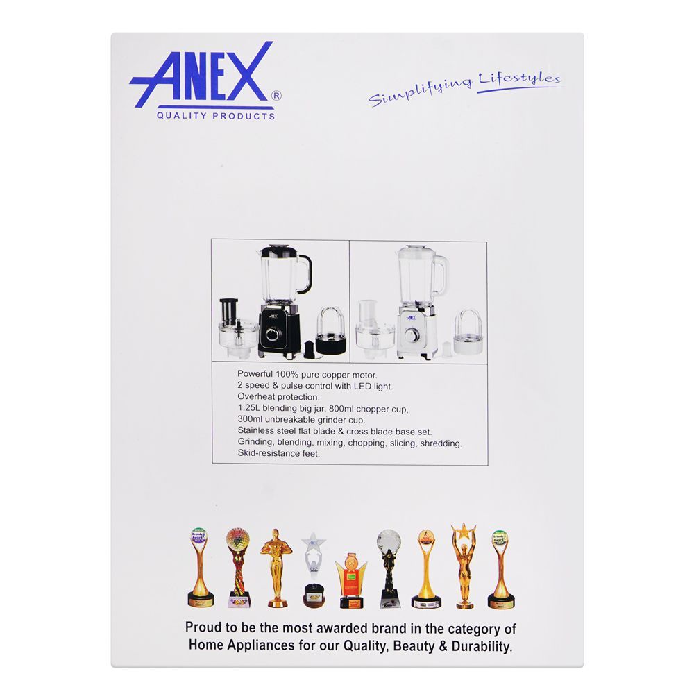 Anex Deluxe Kitchen Robot, 380W, Black, AG-2146 - Image 3