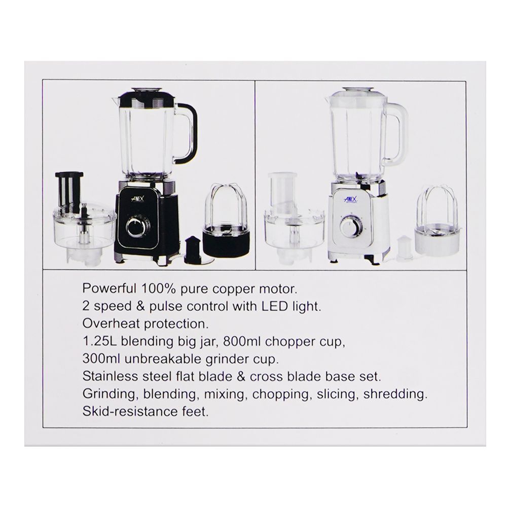 Anex Deluxe Kitchen Robot, 380W, Black, AG-2146 - Image 4