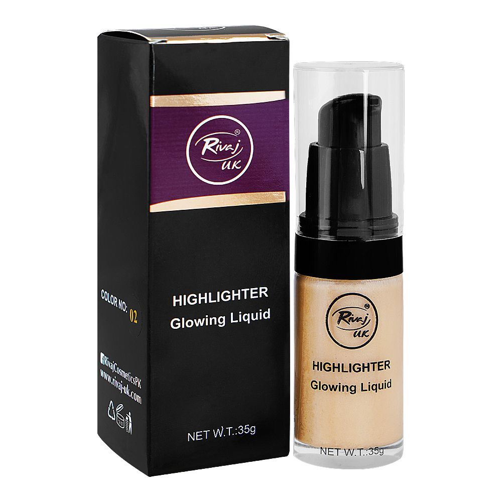 Rivaj UK Highlighter Glowing Liquid, 35ml, No. 02 - Main Image