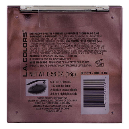 L.A. Colors Color Block Eyeshadow Palette, 10-Shades, 16g, CES137A Cool Glam - Image 2