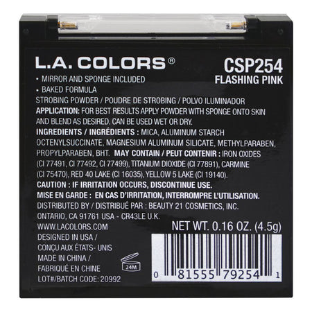 L.A. Colors Strobing Illuminating Powder, 6.5g, CSP254 Flashing Pink - Image 3