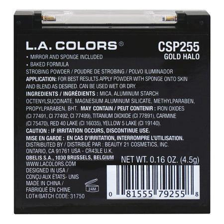 L.A. Colors Strobing Illuminating Powder, 6.5g, CSP255 Gold Halo - Image 3