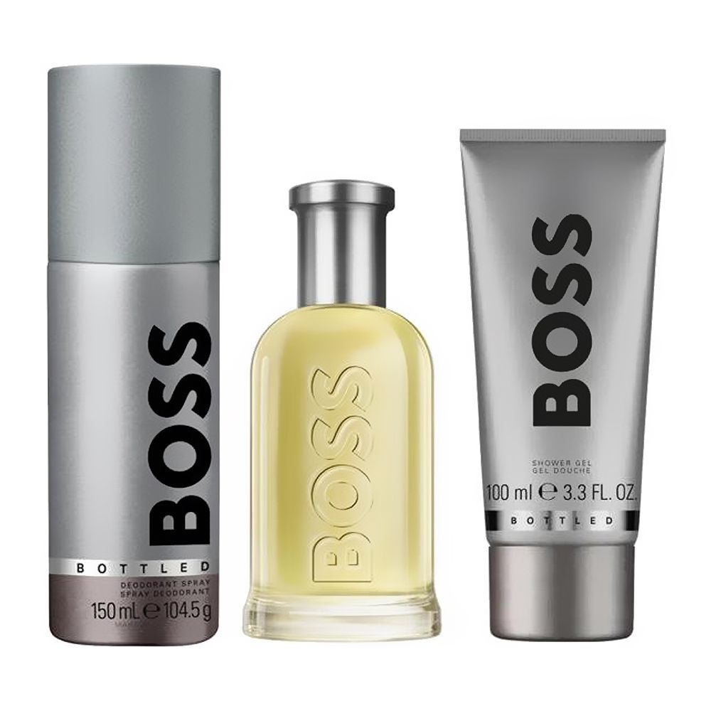 Hugo Boss Bottled Gift Set, For Men, Eau de Toilette 100ml+Shower Gel 100ml+Deodorant Spray 150ml, 3-Pack - Main Image