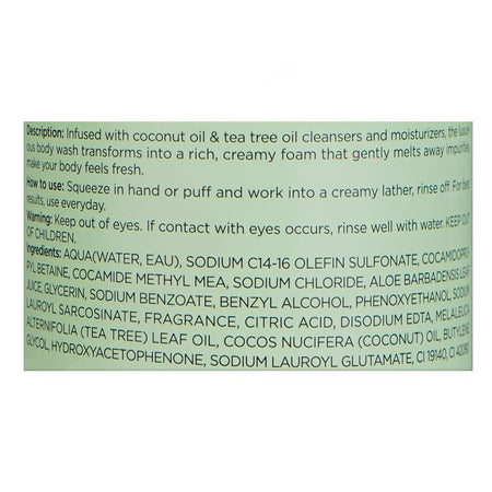 Beaver Tea Tree Oil and Coconut Oil Body Wash, 600ml - Image 3