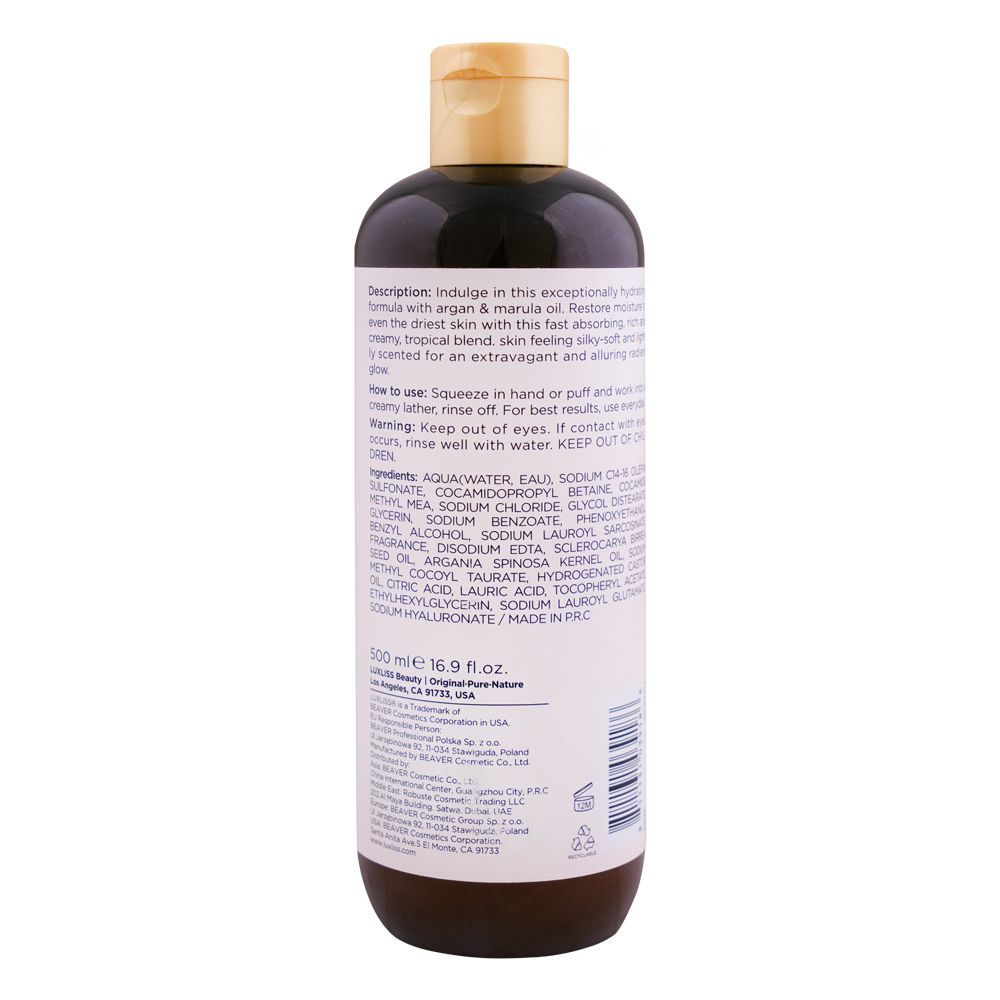 Beaver Luxliss Argan Oil Renewing & Moisturizing Body Wash, 500ml - Image 2