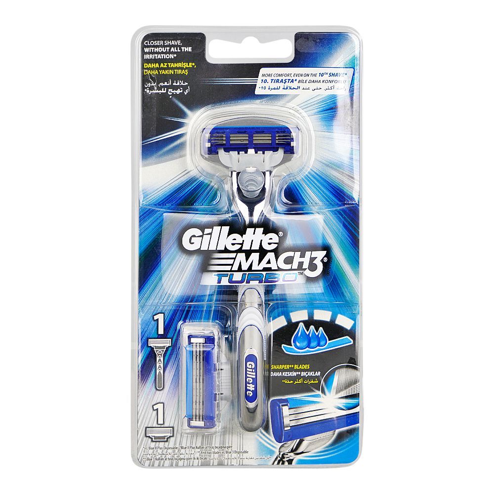 Gillette Mach3 Turbo 1 Razor + 1 Cartridge - Main Image