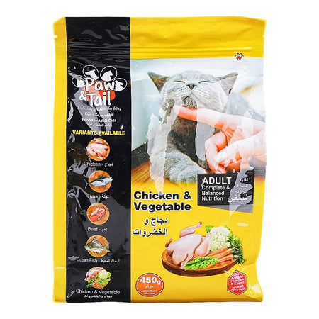 Paw & Tail Adult Cat Food, Chicken & Vegetable, 450g - Main Image