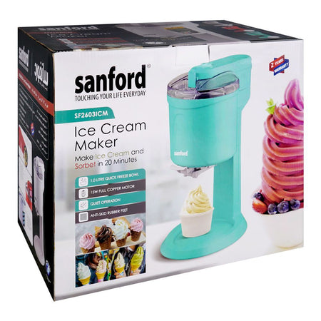Sanford Ice Cream Maker, 1000ml Bowl, 15W, SF-2603ICM - Image 2