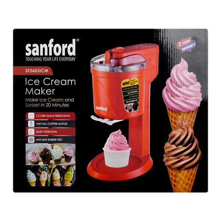 Sanford Ice Cream Maker, 1000ml Bowl, 15W, SF-2603ICM - Image 5