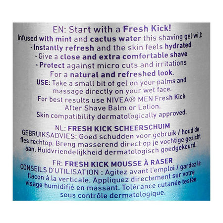 Nivea Men Fresh Kick Shaving Foam, 200ml - Image 3