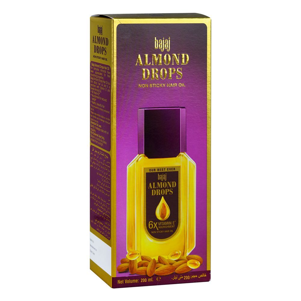 Bajaj Almond Drops Non Sticky Hair Oil, 200ml - Image 2