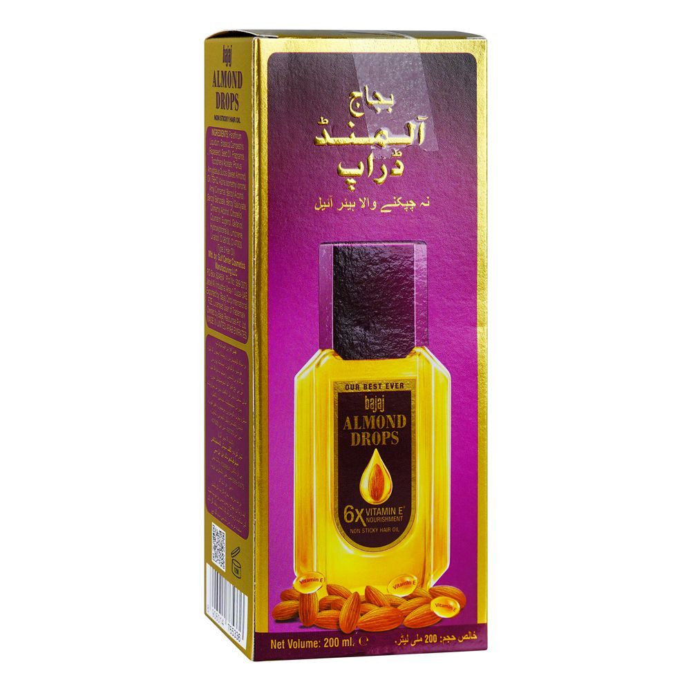 Bajaj Almond Drops Non Sticky Hair Oil, 200ml - Image 3
