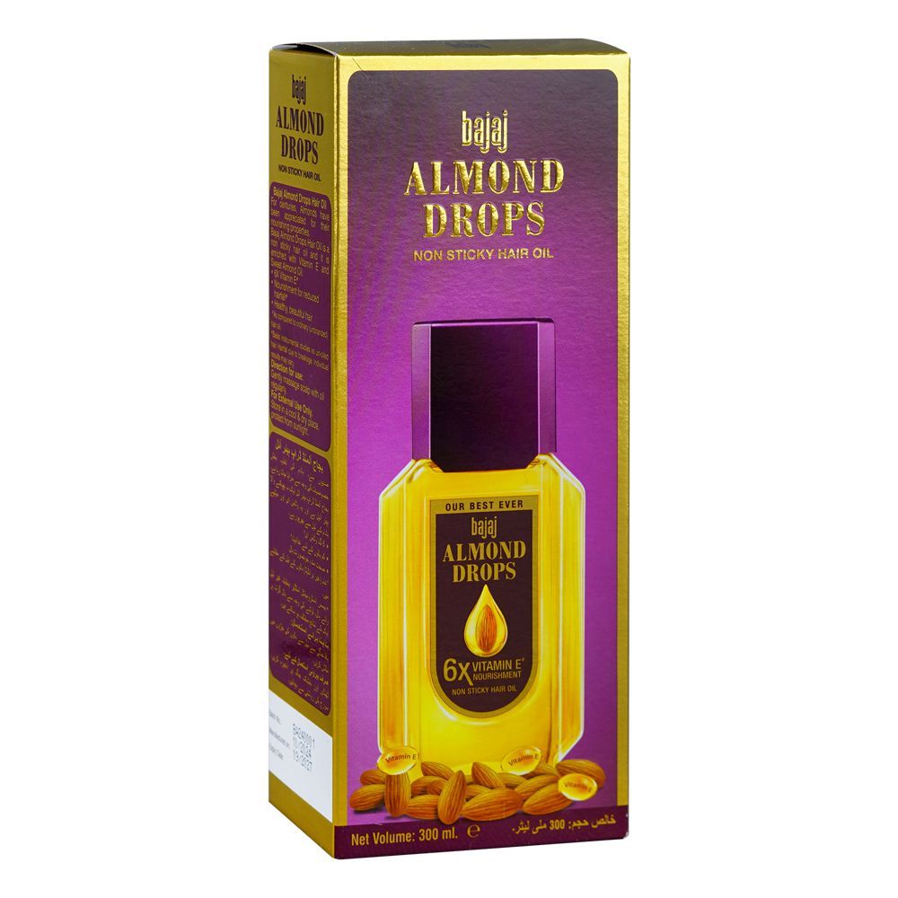 Bajaj Almond Drops Non Sticky Hair Oil, 300ml - Image 2