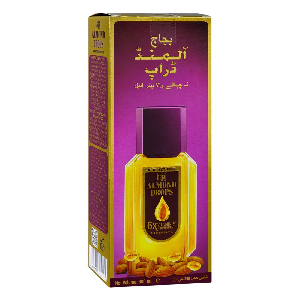 Bajaj Almond Drops Non Sticky Hair Oil, 300ml - Image 3