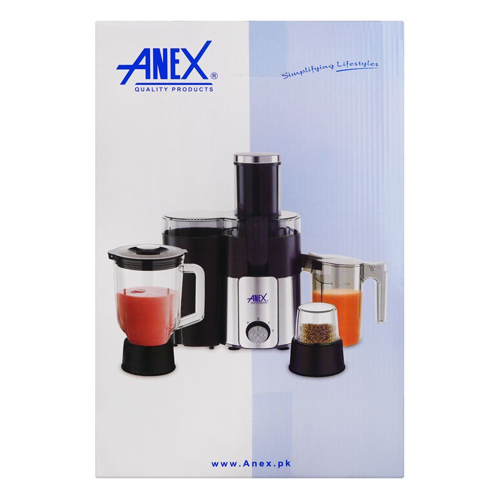 Anex Deluxe Juicer Blender Grinder, 600W, Black, AG-190 - Image 3
