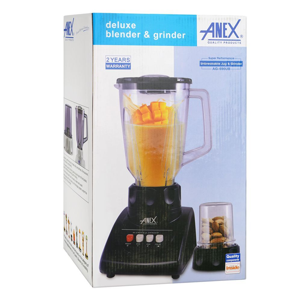 Anex Deluxe Blender & Grinder, 300W, White, AG-690 UB - Image 2
