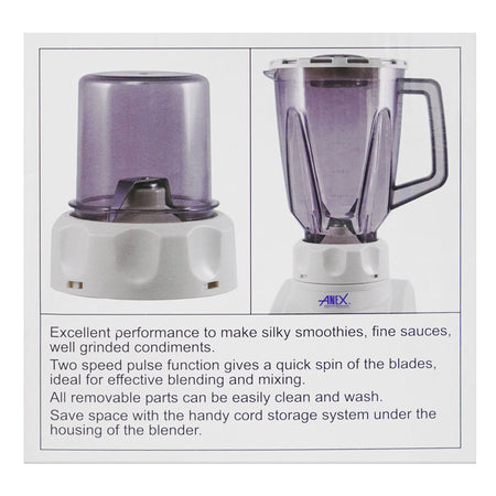 Anex Deluxe Blender & Grinder, 300W, White, AG-690 UB - Image 5