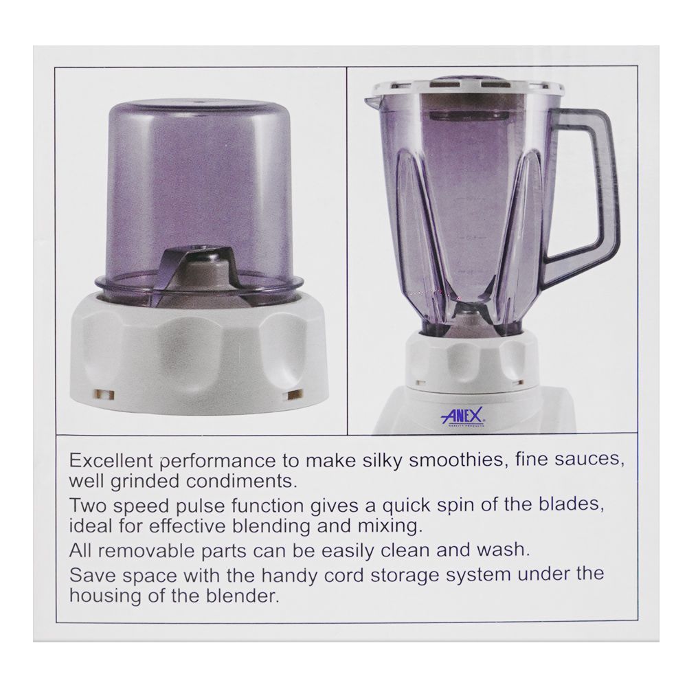 Anex Deluxe Blender & Grinder, 300W, White, AG-690 UB - Image 5