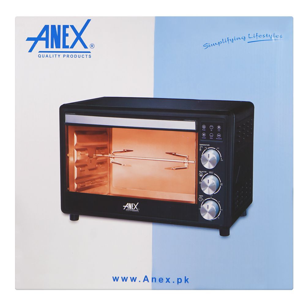 Anex Deluxe Oven Toaster, 1600W, Black & Silver, AG-3075 - Image 3