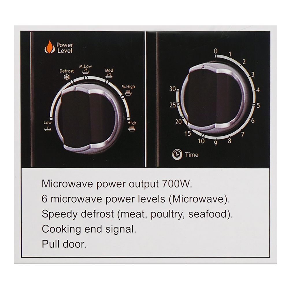 Anex Deluxe Microwave Oven, 700W, Black, AG-9028 - Image 5