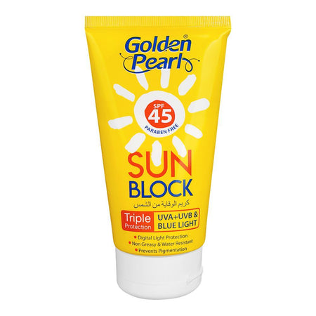 Golden Pearl Triple Protection UVA+UVB & Blue Light Sun Block, SPF45, 120ml - Main Image