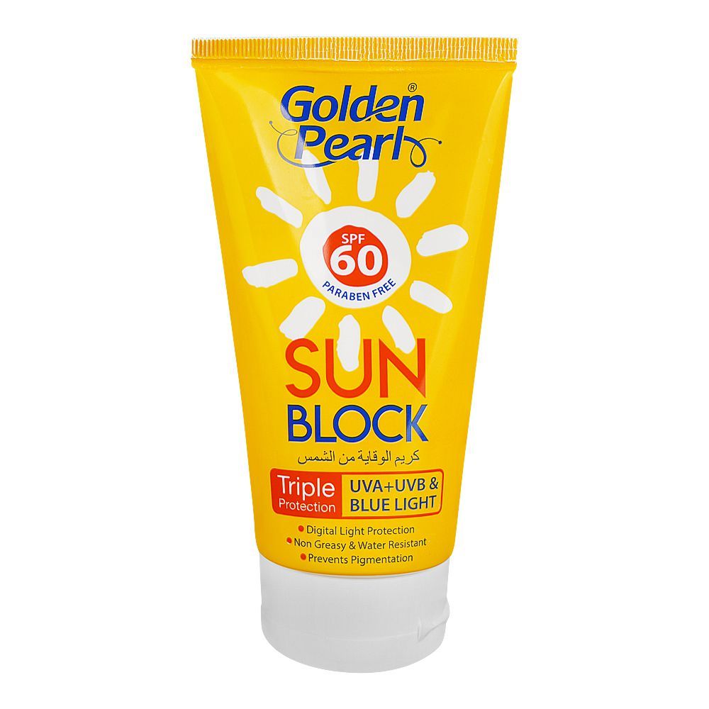 Golden Pearl Triple Protection UVA+UVB & Blue Light Sun Block, SPF60, 120ml - Main Image