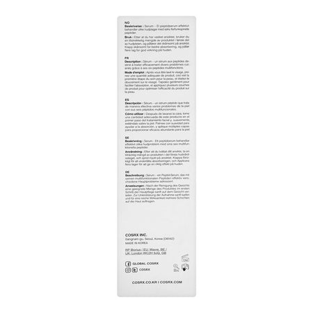 COSRX The 6 Peptide Skin Booster Serum, Paraben Free, For All Skin Types, 150ml - Image 2