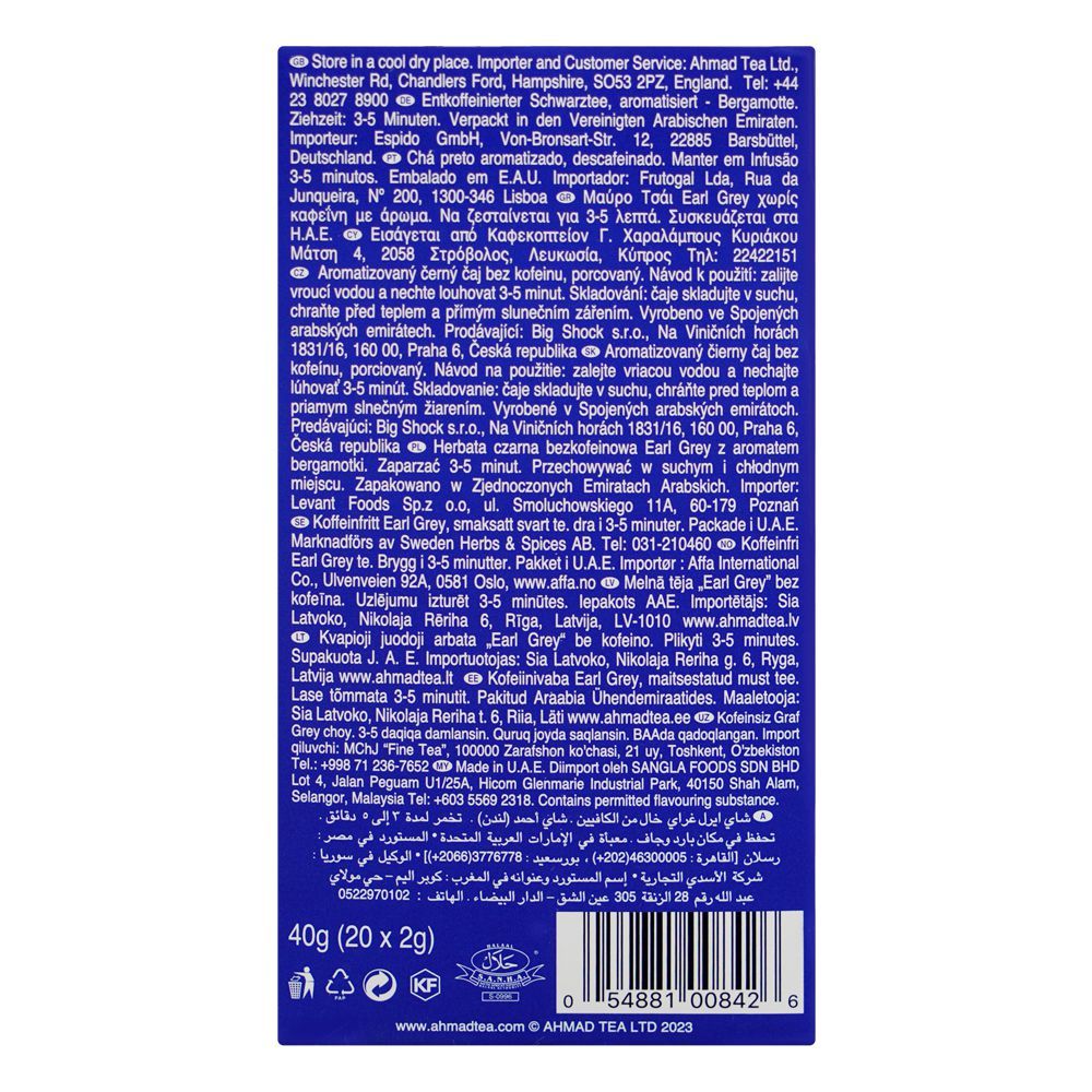 Ahmad Tea Decaffeinated Earl Grey Tea Bags, 20-Pack - Image 4