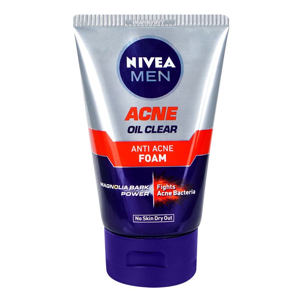 Nivea Men Acne Oil Clear Anti Acne Foam Face Wash, For All Skin Types, 100g - Main Image