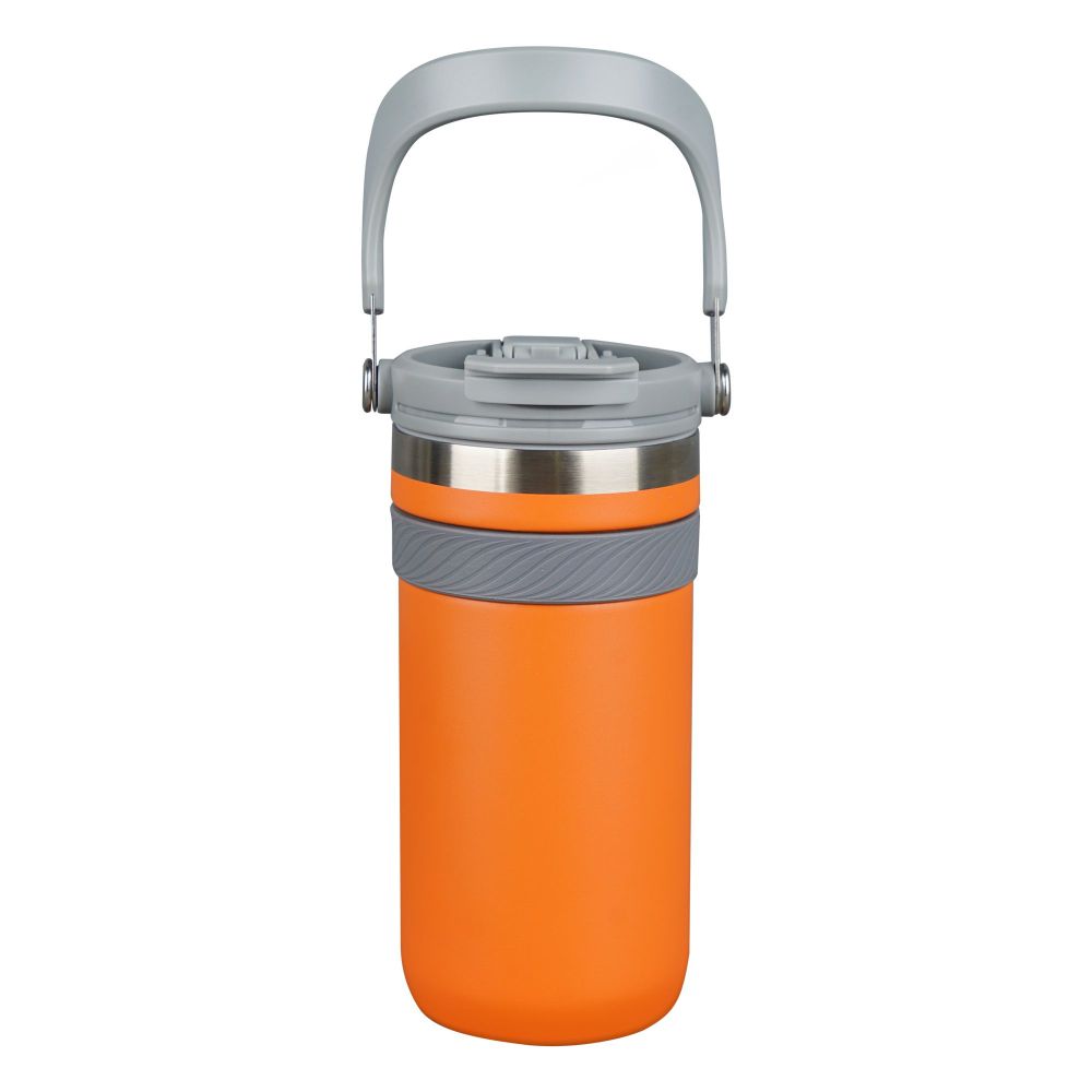 AJF Stainless Steel Vacuum Insulated Tumbler Bottle - Hot/Cold Travel Mug with Lid & Straw, 900ml, Orange, SUS 304 - Main Image
