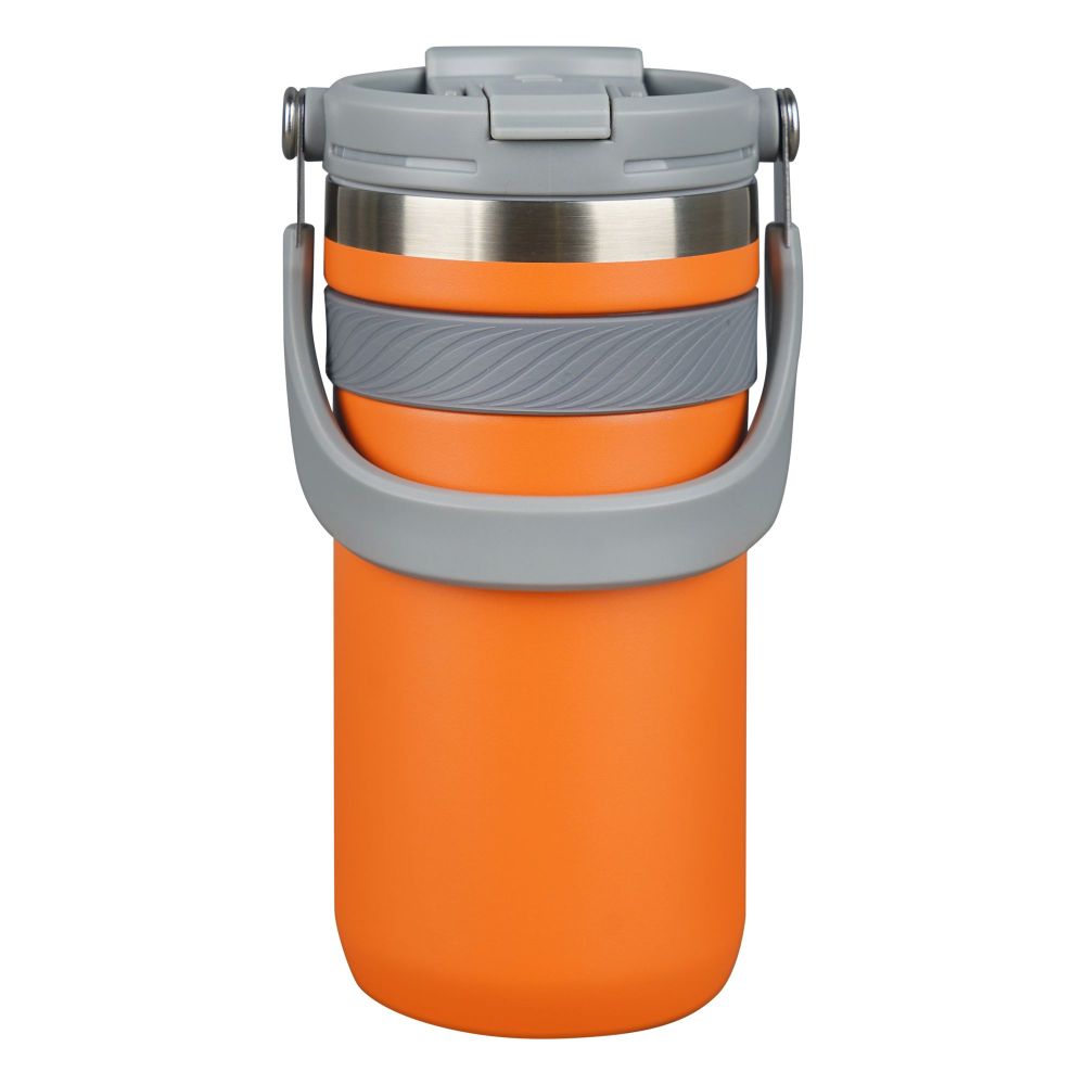 AJF Stainless Steel Vacuum Insulated Tumbler Bottle - Hot/Cold Travel Mug with Lid & Straw, 900ml, Orange, SUS 304 - Image 2